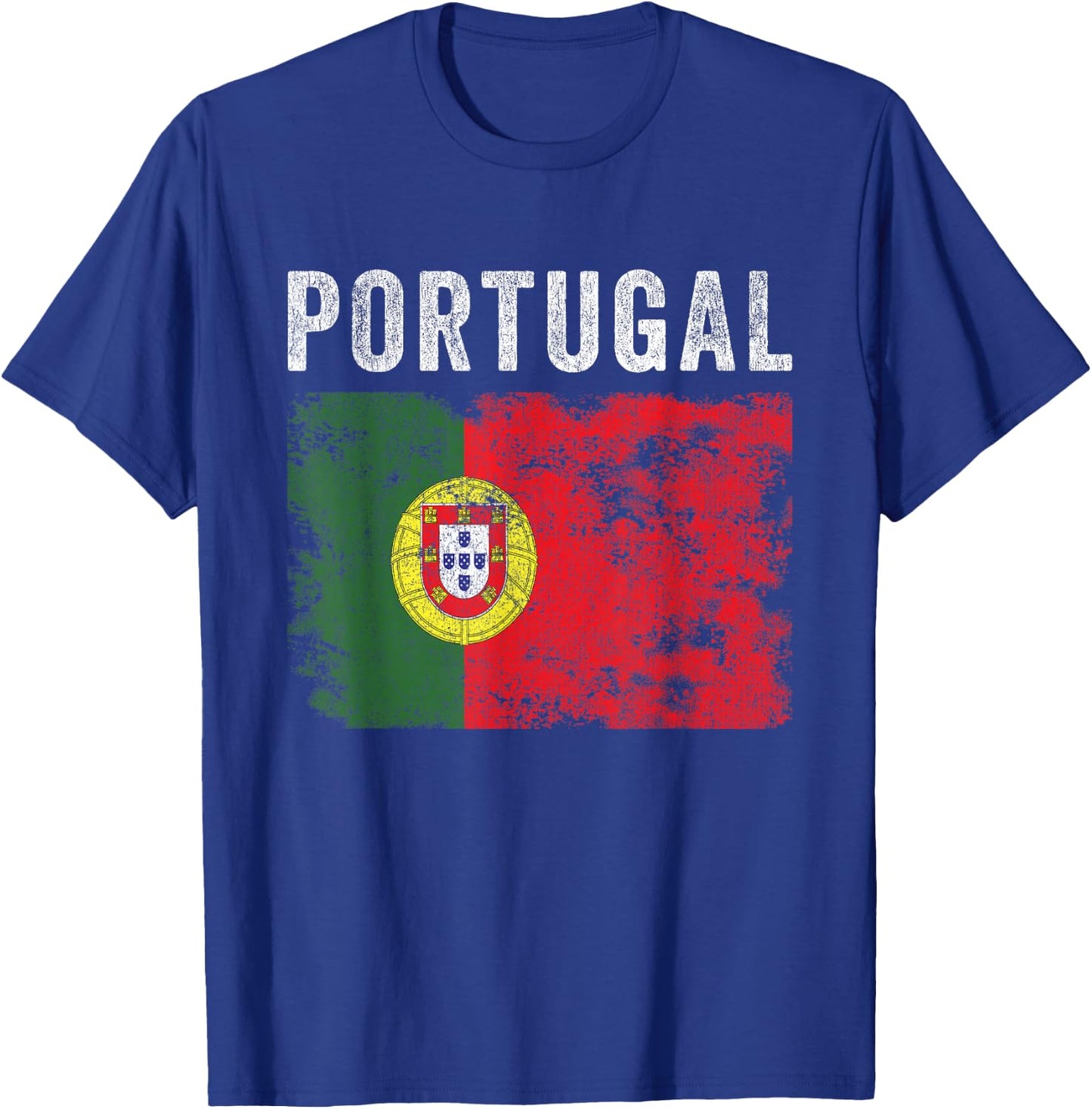 Portugal Flag Distressed - Men Women Kids - Portuguese Flag T-Shirt - T-Shirt | Royal
