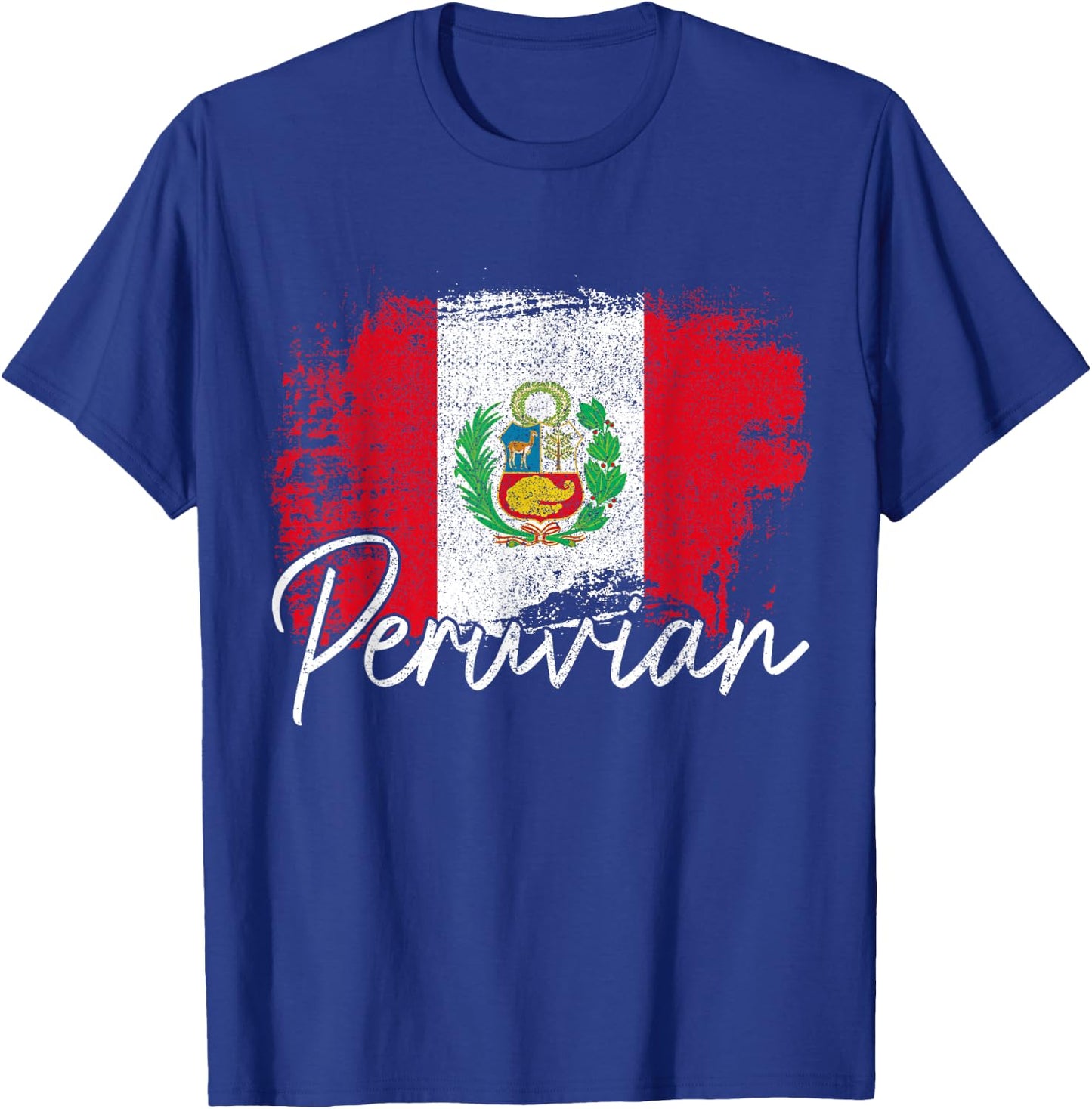 Peru Vintage Flag Peru Pride Roots T-Shirt - T-Shirt | Royal