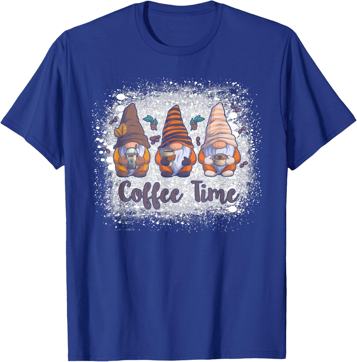 Cute Gnomes Coffee Time Caffeine T-Shirt - T-Shirt | Royal