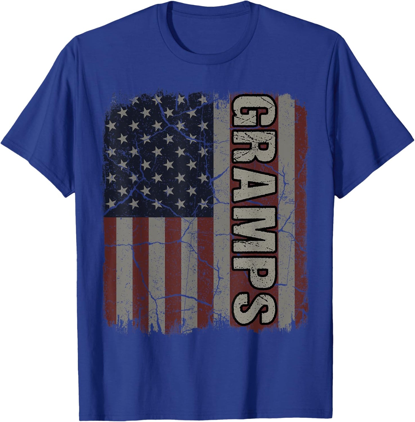 Gramps American Flag Vintage Father's Day 4th of July Gift T-Shirt - T-Shirt | Royal