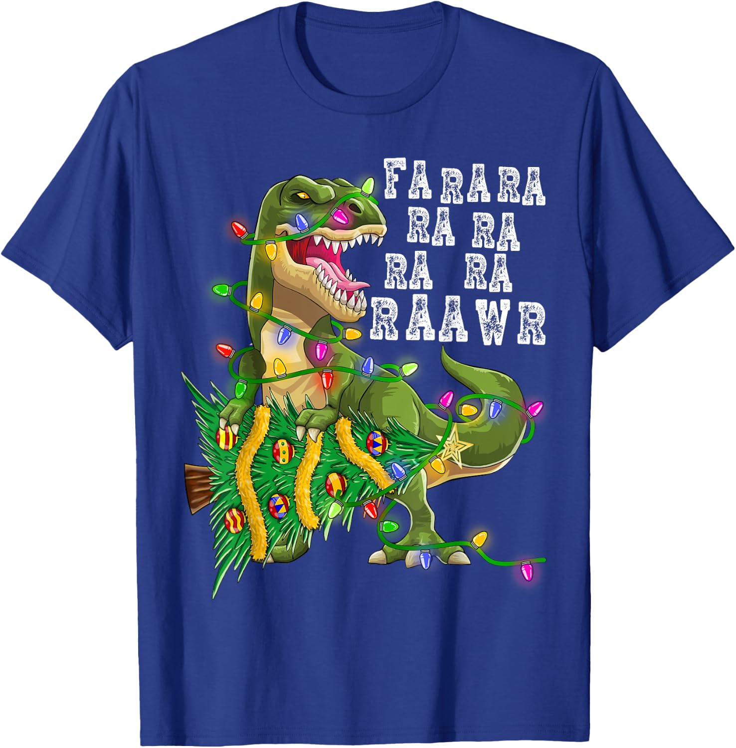Dinosaur Christmas Fa Ra Rawr Tree Rex Boys Xmas Gift T-Shirt - T-Shirt | Royal