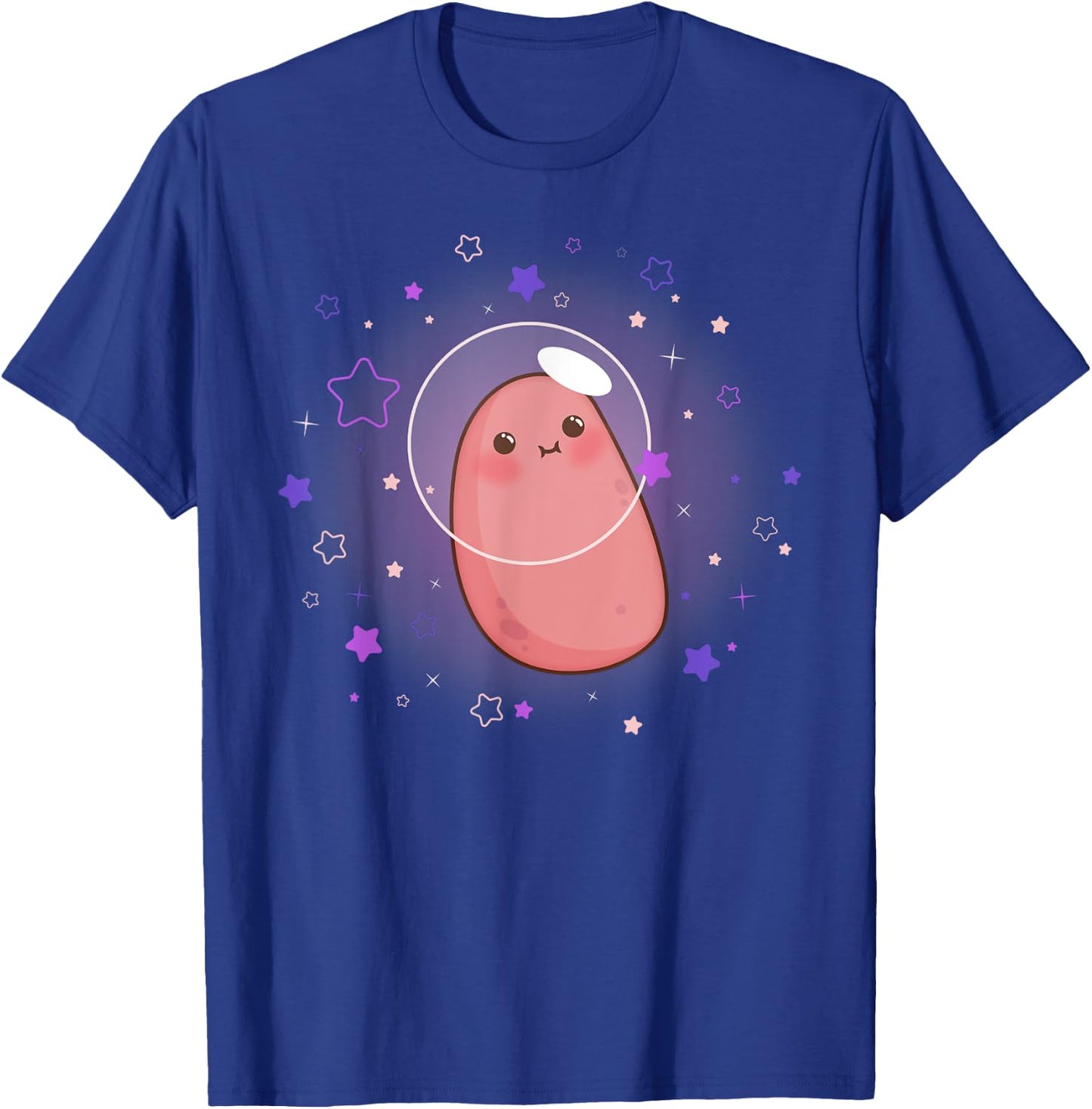 Funny Astronaut in Star Galaxy - Cute Kawaii Potato T-Shirt - T-Shirt | Royal