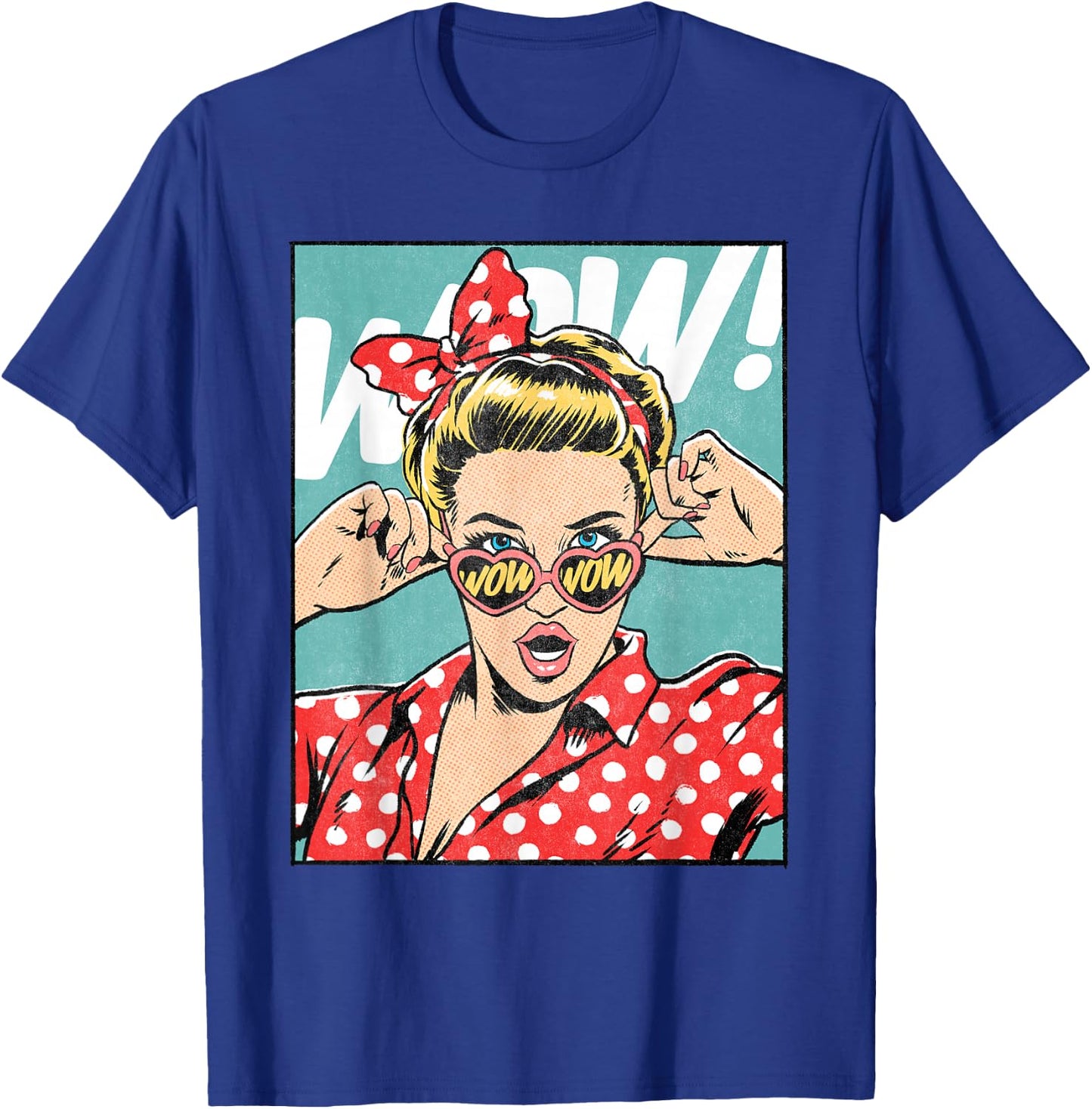 Wow Surprise Face Pop Art Comic Book Popular Culture Artist T-Shirt - T-Shirt | Royal