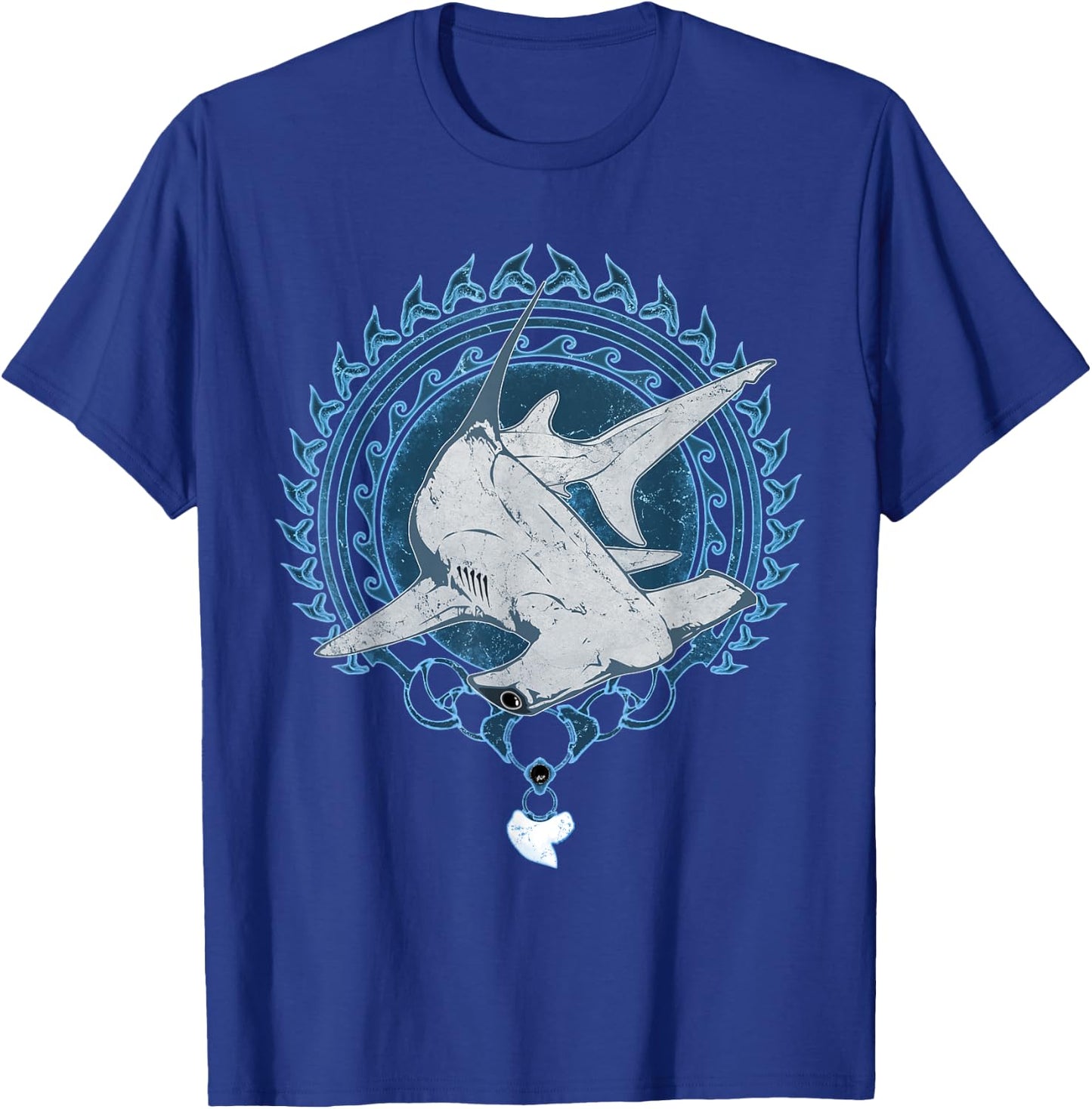 Hammerhead Shark Tooth Necklace Polynesian Tribal Tattoo T-Shirt - T-Shirt | Royal
