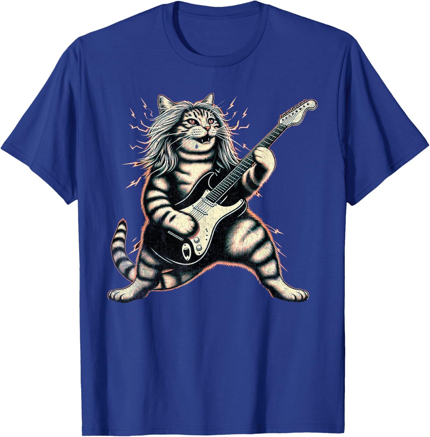 Funny Heavy Rock Band Cat Gifts Cat Mom Dad T-Shirt - T-Shirt | Royal