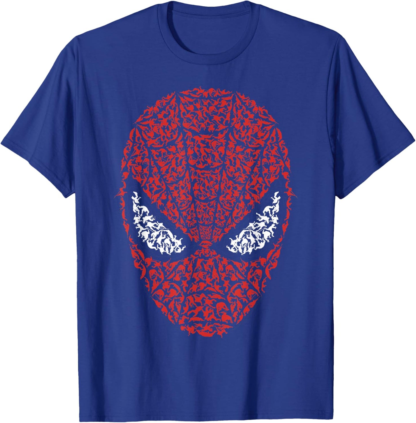 Marvel Spider-Man Mask Build Up Fill Graphic Small T-Shirt - T-Shirt | Royal