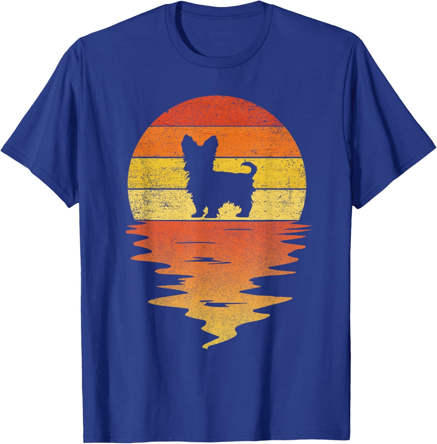 Yorkie Shirt 70s Vintage Retro Sunset Yorkie T-Shirt - T-Shirt | Royal