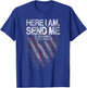 Here I Am Send Me American Flag Cross Isaiah 6:8 Bible Verse T-Shirt - T-Shirt | Royal