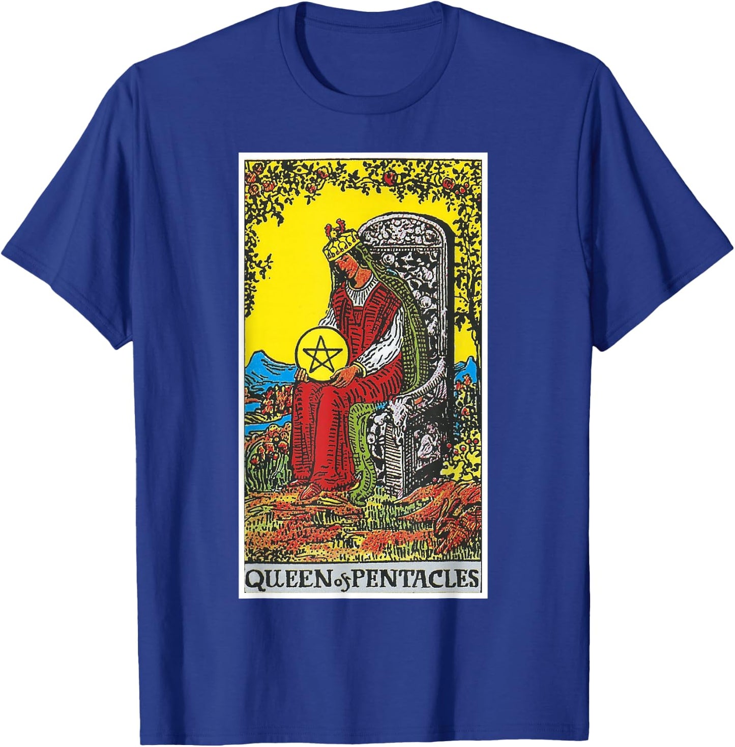 Queen Of Pentacles Tarot Card Occult Belief Divination Magic T-Shirt - T-Shirt | Royal