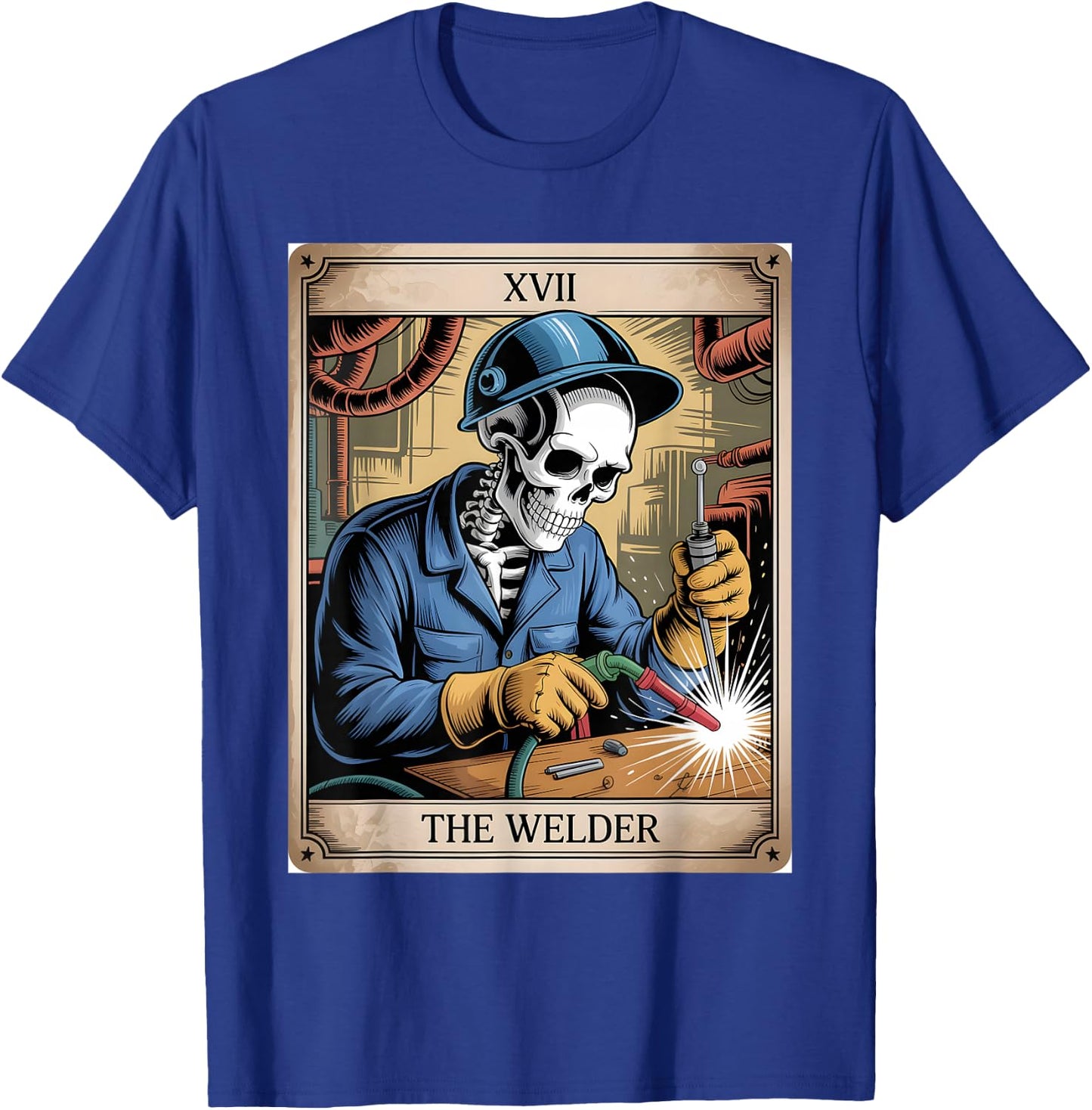 Welder Welding Funny Welding Tarot Card The Welder T-Shirt - T-Shirt | Royal