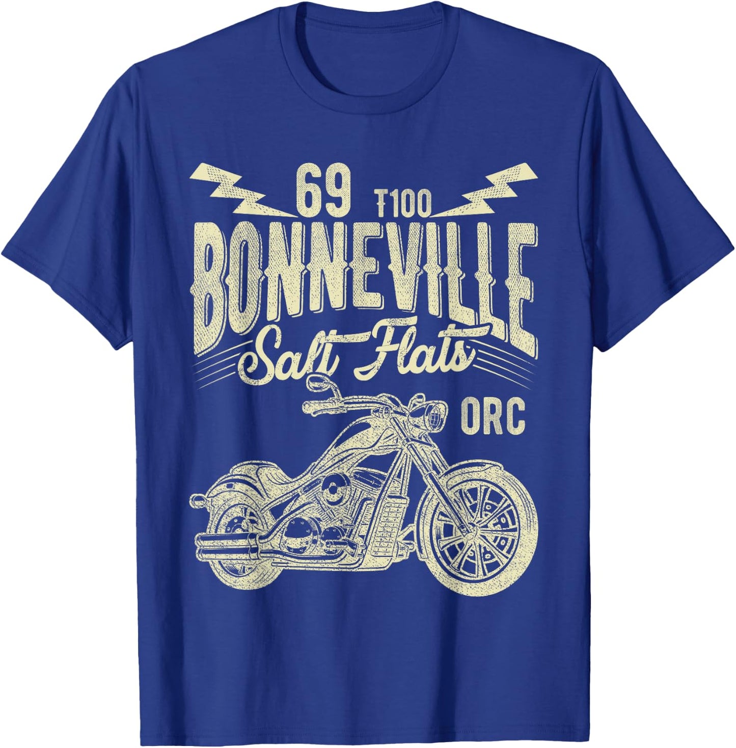 Retro Motorcycle Rider Funny Bonneville Salt Flats Vintage T-Shirt - T-Shirt | Royal