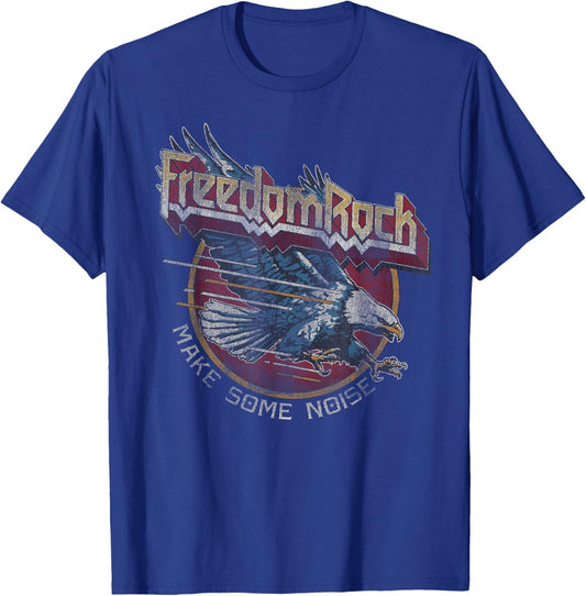 Freedom Rock USA Eagle Vintage Retro Band Concert 4th July T-Shirt - T-Shirt | Royal