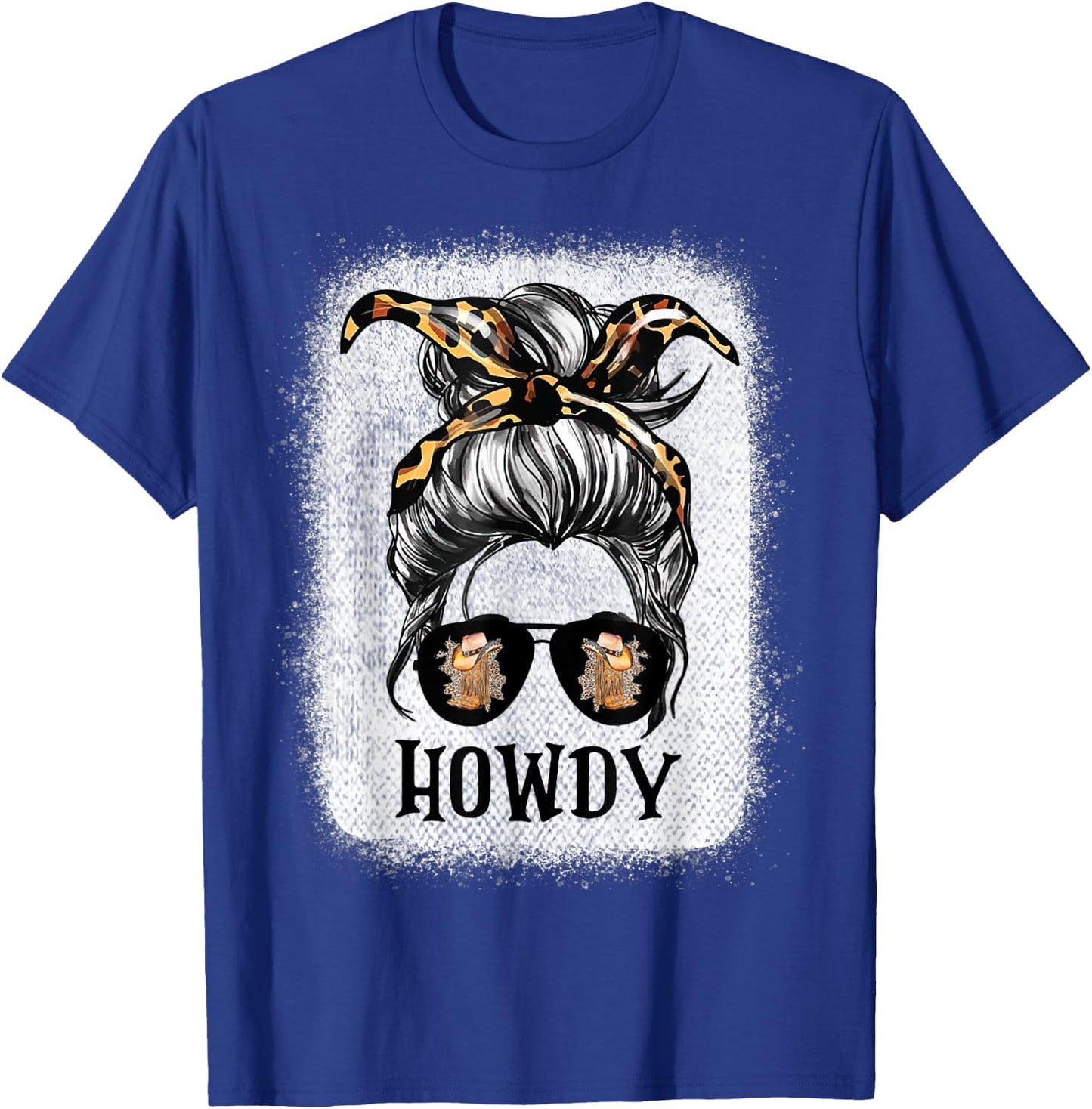 Messy Bun Hat Howdy Rodeo Western Country Southern Cowgirl T-Shirt - T-Shirt | Royal