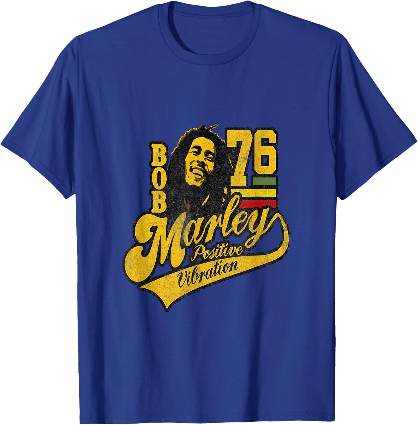 Bob Marley Positive Vibrations Soccer T-Shirt - T-Shirt | Royal
