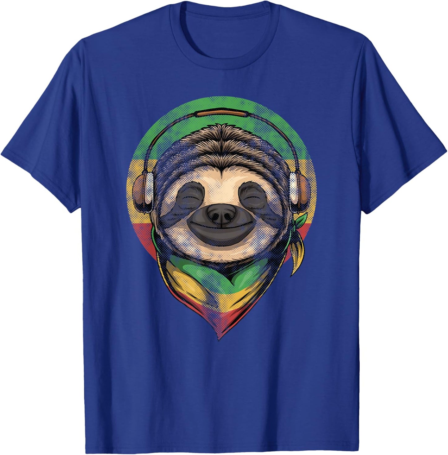 Rasta Sloth Good Positive Funny Vibes Reggae T-Shirt - T-Shirt | Royal