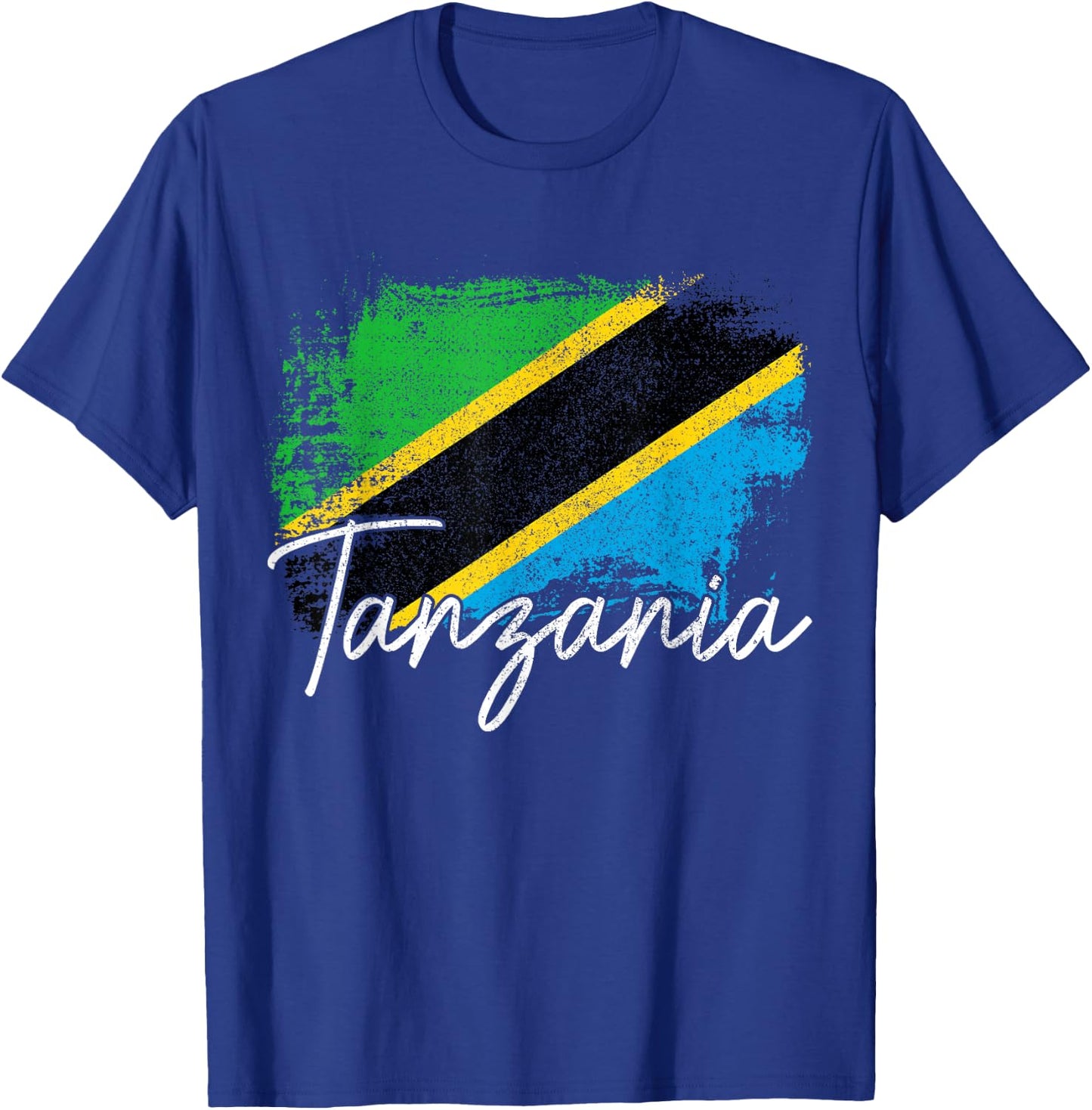 Tanzania Vintage Tanzanian Pride Roots Flag T-Shirt - T-Shirt | Royal