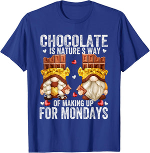 Funny Monday Gnomes And Men Brown Chocolate T-Shirt - T-Shirt | Royal