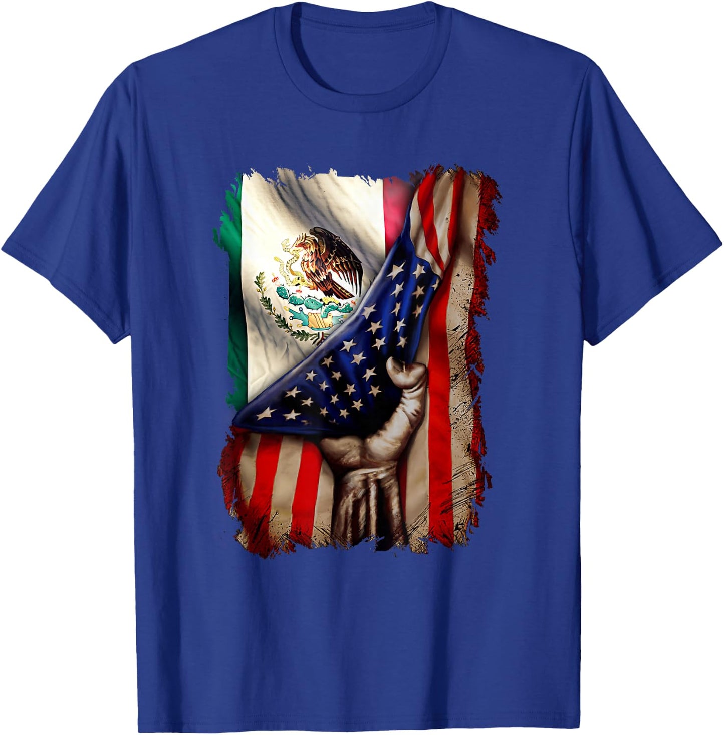 Mexican Roots American Mexican Flag Mexico is Calling T-Shirt - T-Shirt | Royal