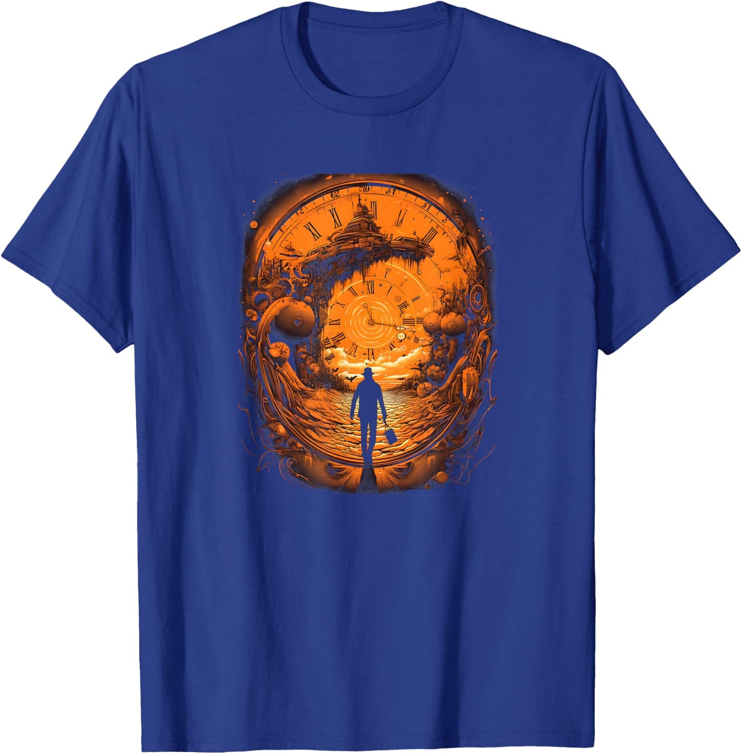 Time Traveler: Time Travel Tunnel Scientist in Time Machine T-Shirt - T-Shirt | Royal
