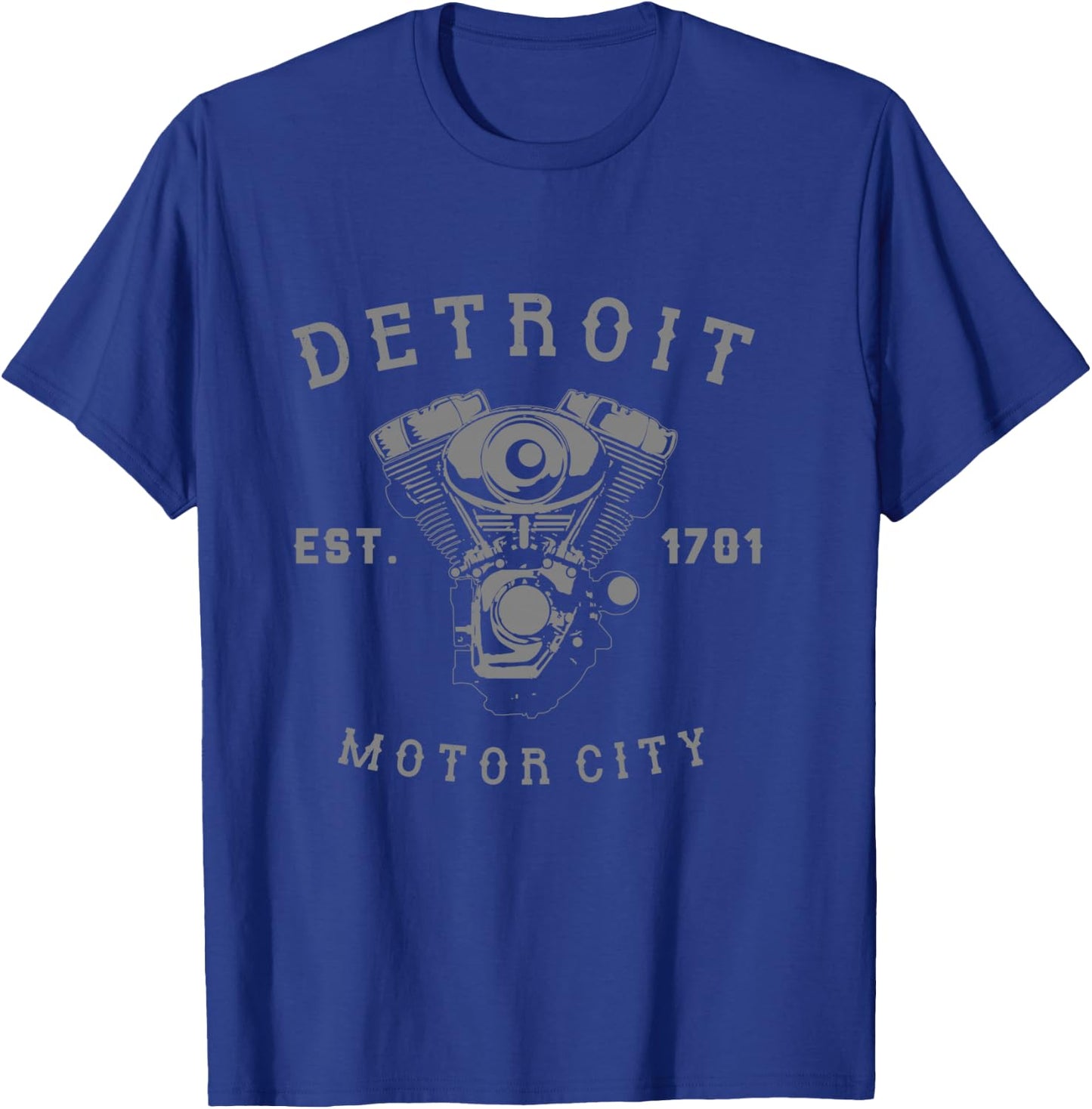 Vintage Big Block Detroit Motor City Michigan Car Enthusiast T-Shirt - T-Shirt | Royal