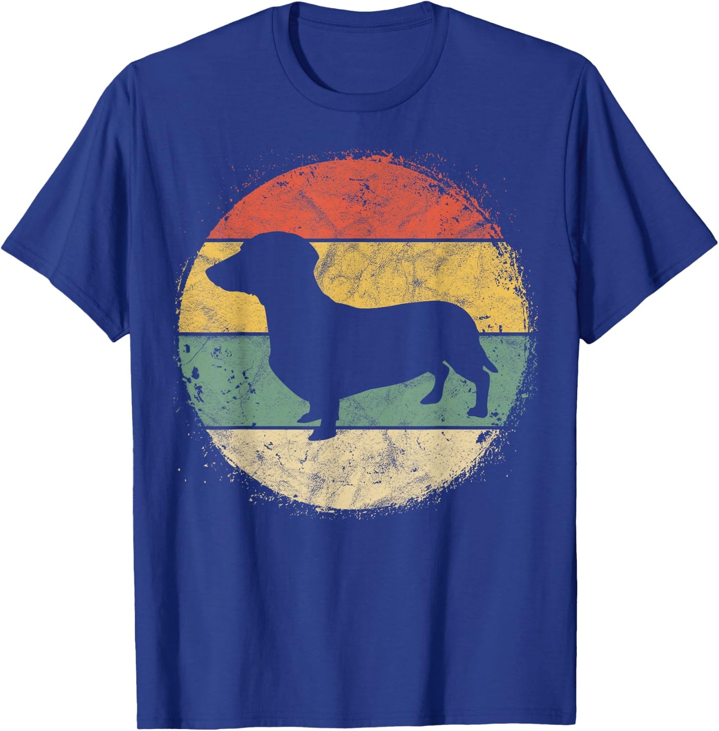 Circular Retro Dachshund Owner Gift Doxie Parents Dog Mom Men Women Girls Kids T-Shirt - T-Shirt | Royal
