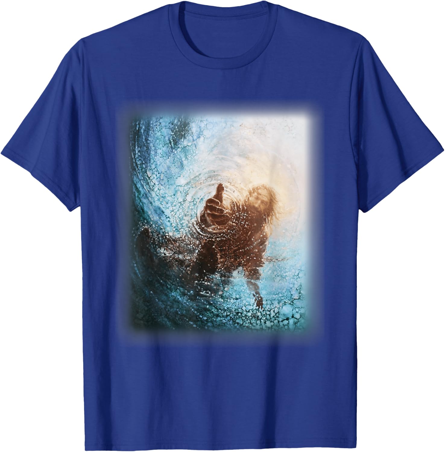 The Hand God Jesus in Water, Jesus Lover T-Shirt - T-Shirt | Royal
