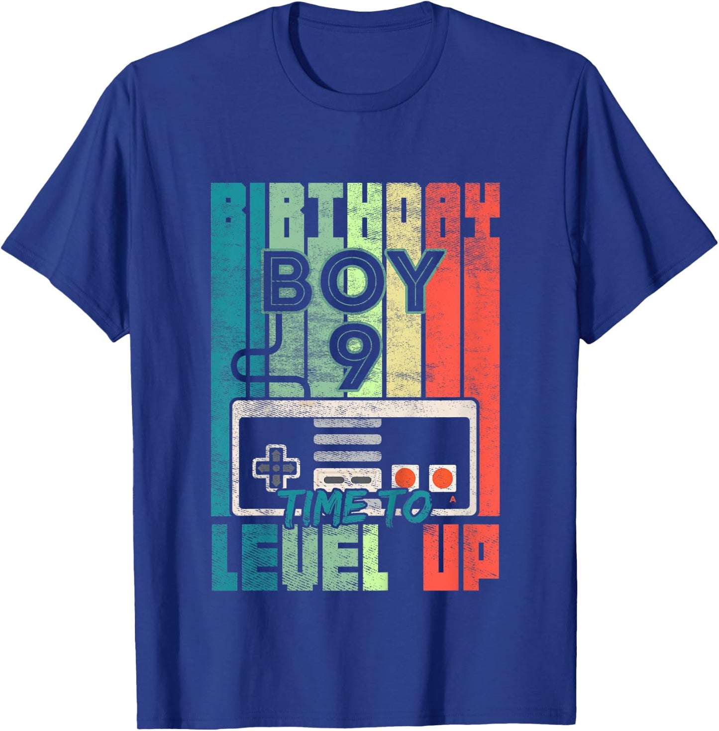 Kids Birthday Boy 9 Time to Level Up 9 Birthday Boy Level Up T-Shirt - T-Shirt | Royal