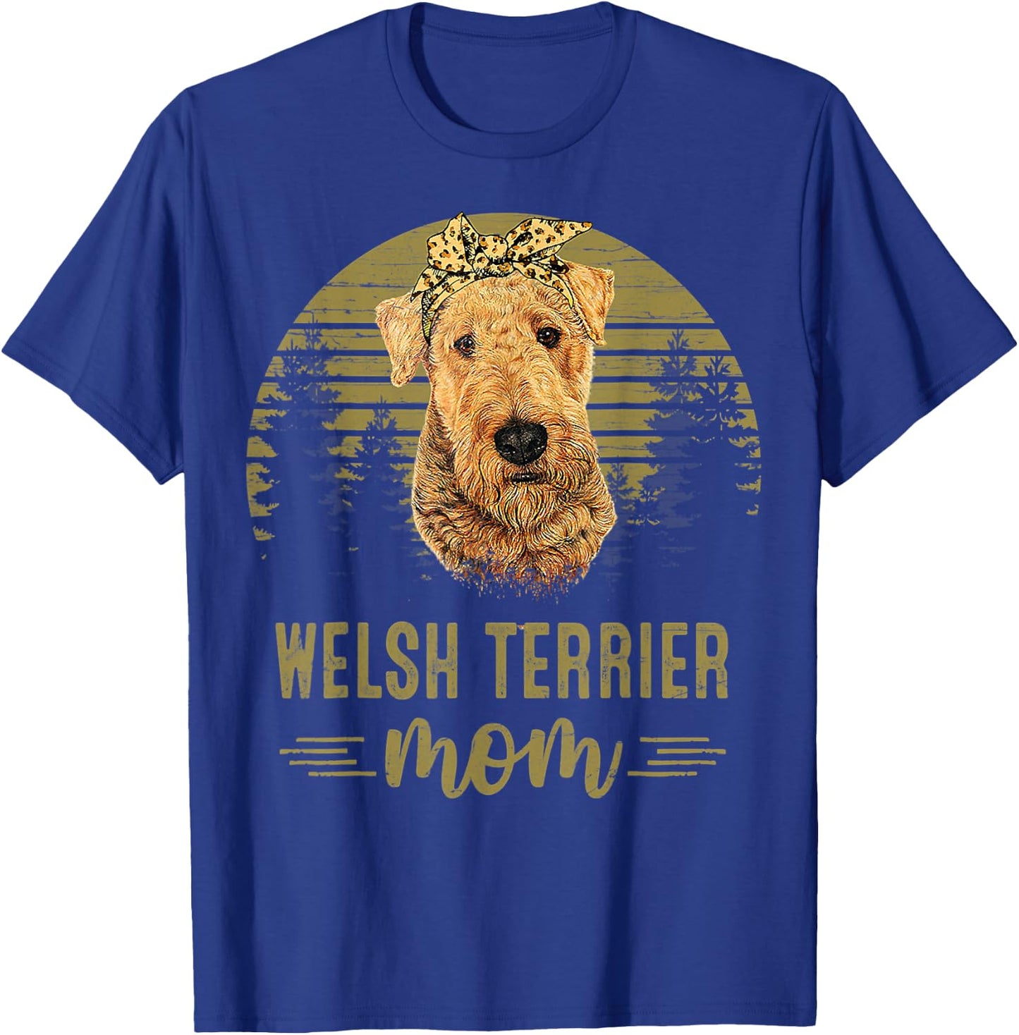 Vintage Welsh Terrier Mom Dog Lover Mother's Day Women Kids T-Shirt - T-Shirt | Royal