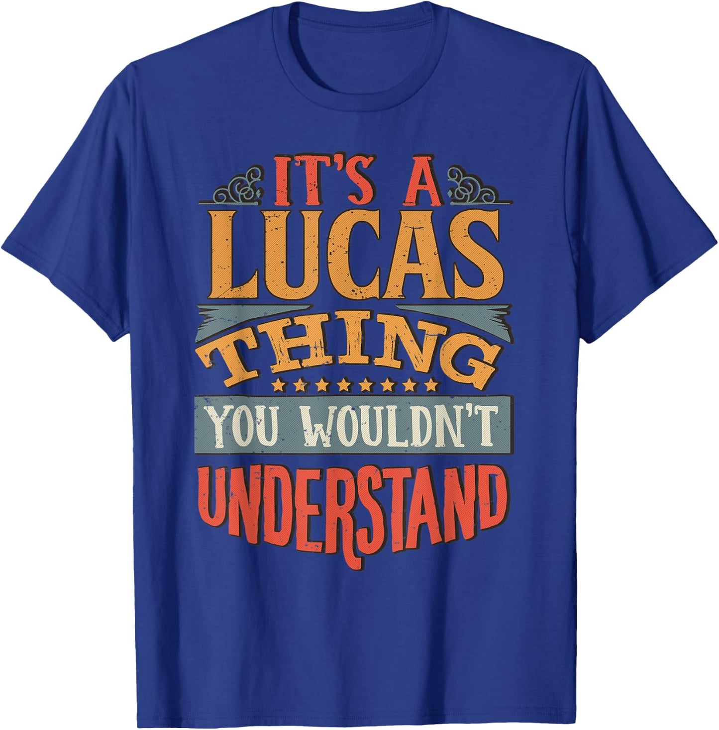 Lucas Name T-Shirt - T-Shirt | Royal