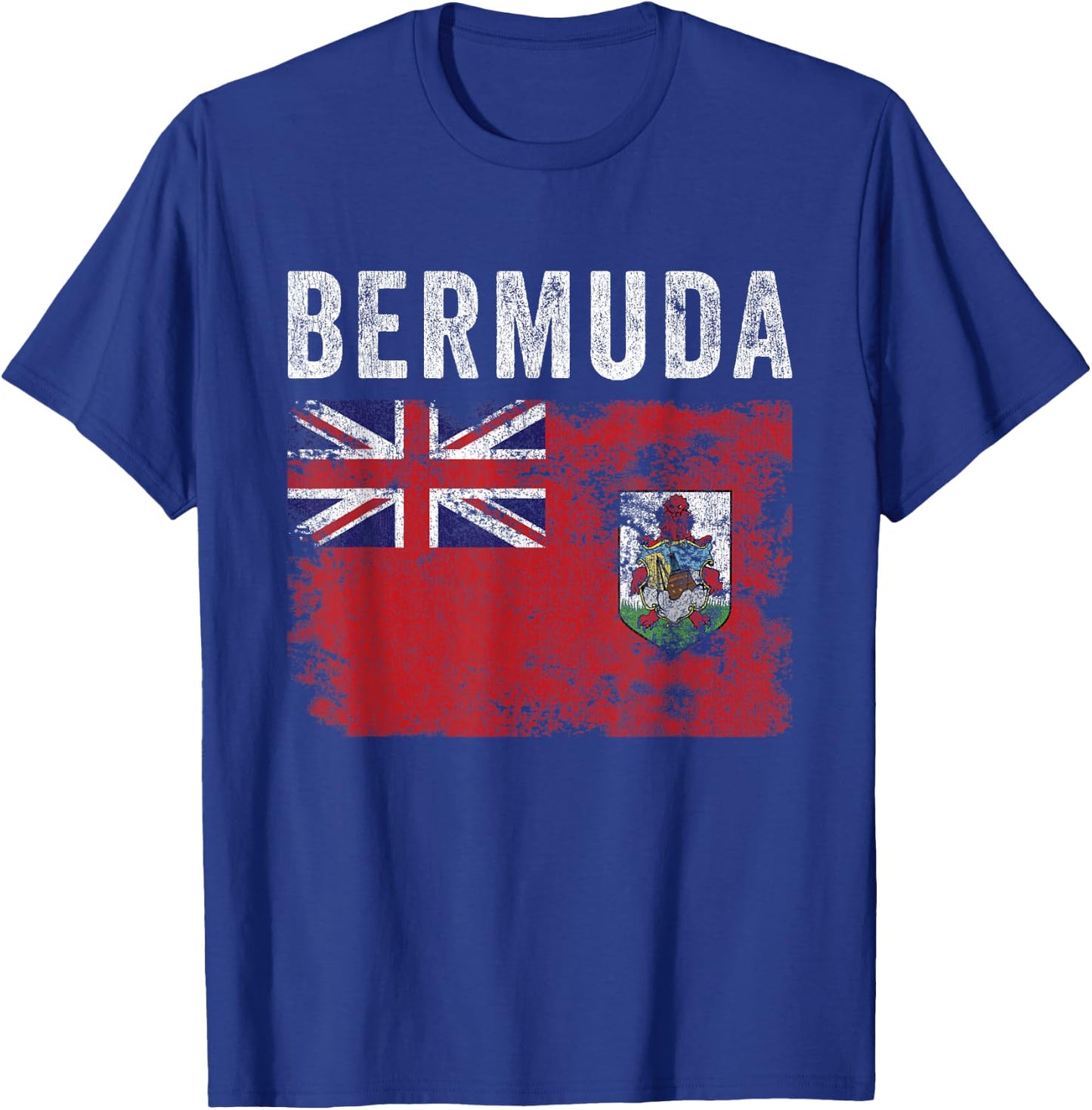 Bermuda Flag Distressed - Men Women Kids - Bermudian Flag T-Shirt - T-Shirt | Royal