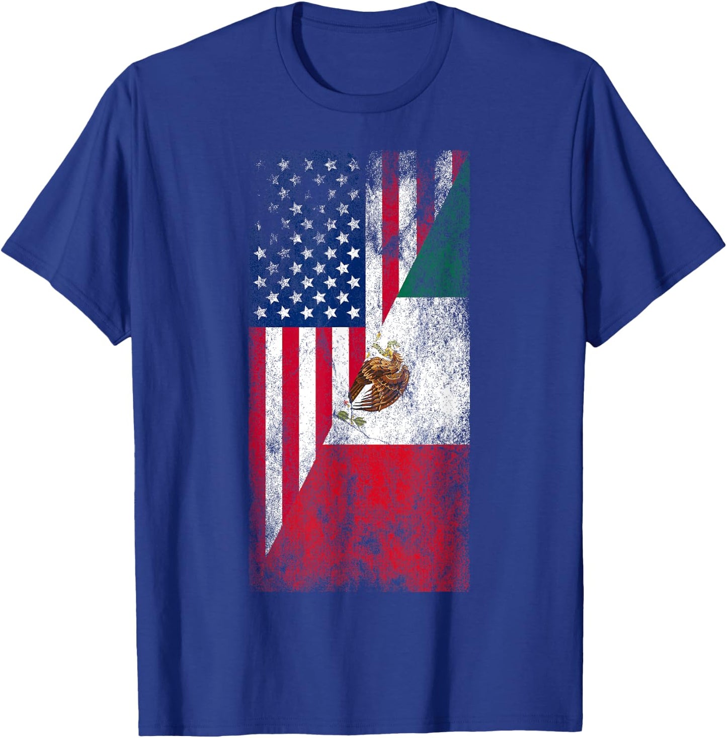 USA & Mexico Flags - United States of America, Mexican T-Shirt - T-Shirt | Royal