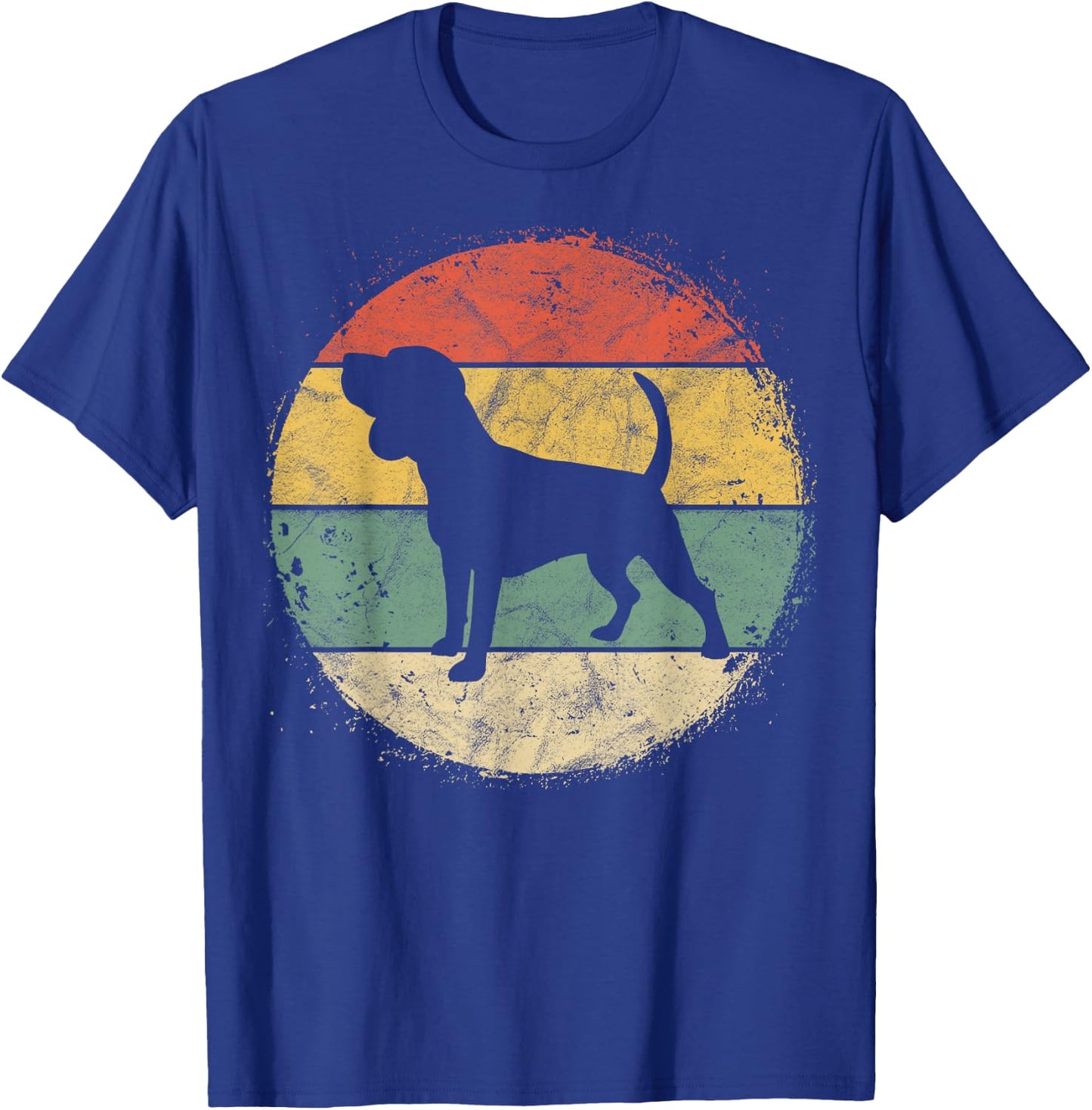 Circular Retro Beagle Owner Gift Tricolor Beagle Dad Mom T-Shirt - T-Shirt | Royal
