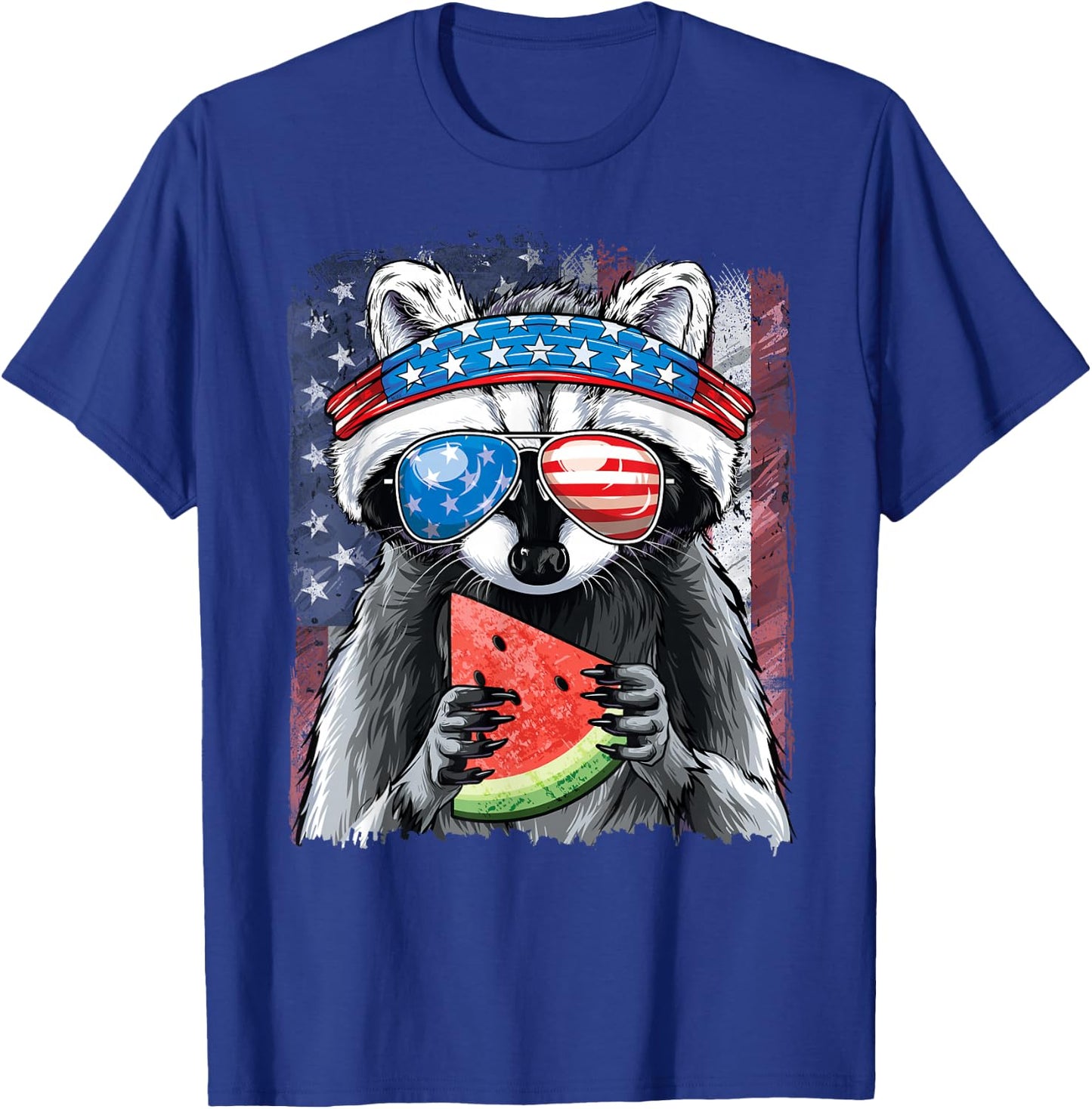 Trash Panda American Flag Boys Raccoon 4th of July T-Shirt - T-Shirt | Royal