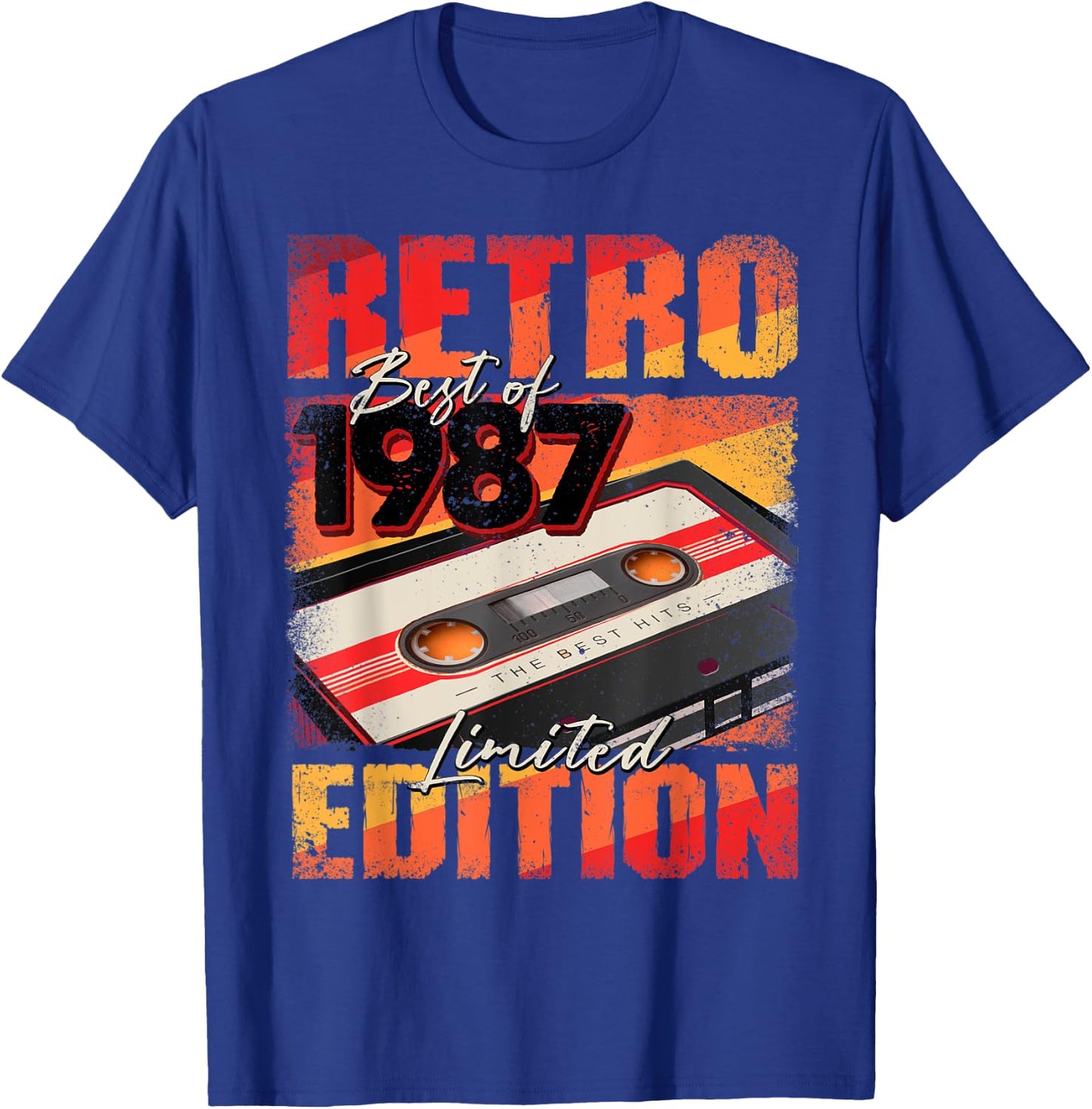 Vintage 1987 Best Of 1987 Cassette Tape 35th Birthday T-Shirt - T-Shirt | Royal