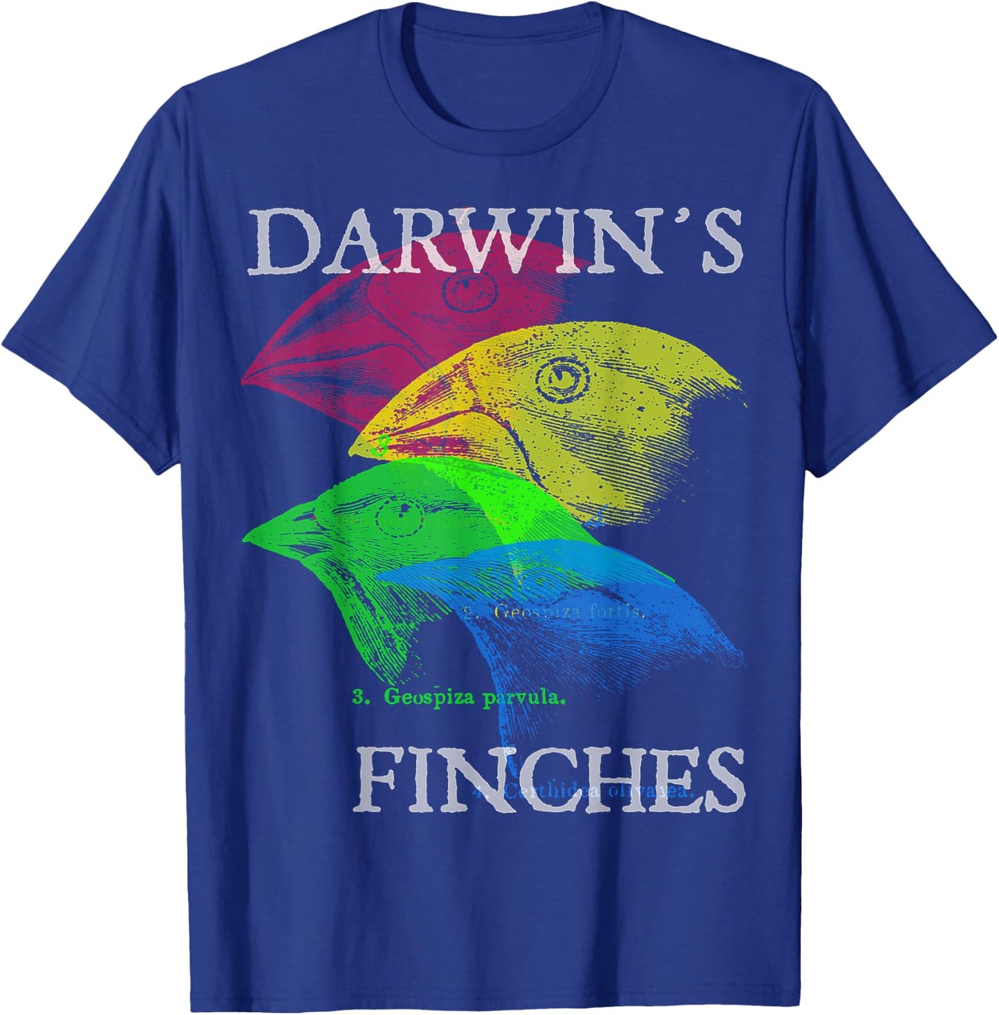 Nerdy Darwin's Finches Evolution Science Biology Teacher T-Shirt - T-Shirt | Royal
