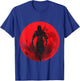 Ninja Figher Red Moon Japan Sword Samurai Warrior T-Shirt - T-Shirt | Royal