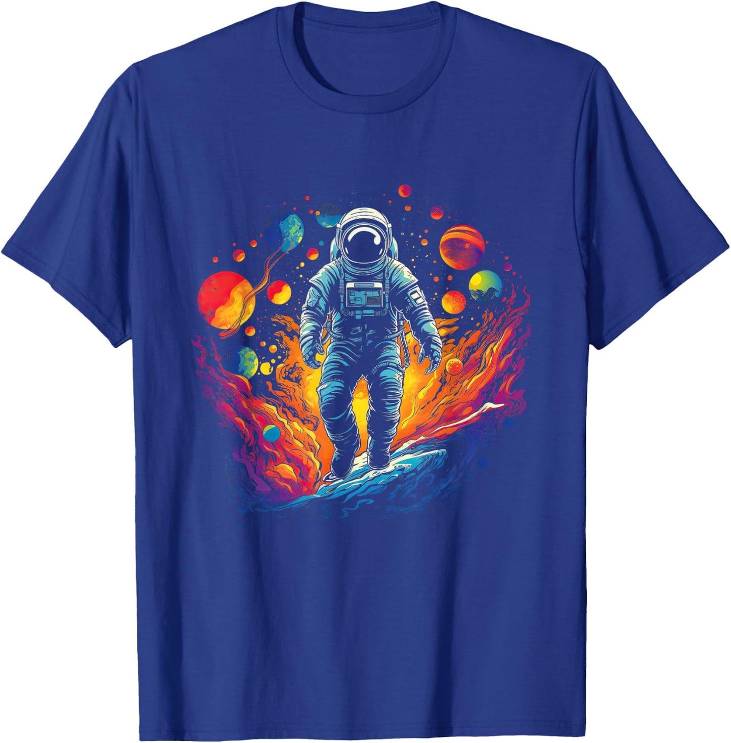 Space Galaxy Geek Astronaut Artwork Science T-Shirt - T-Shirt | Royal