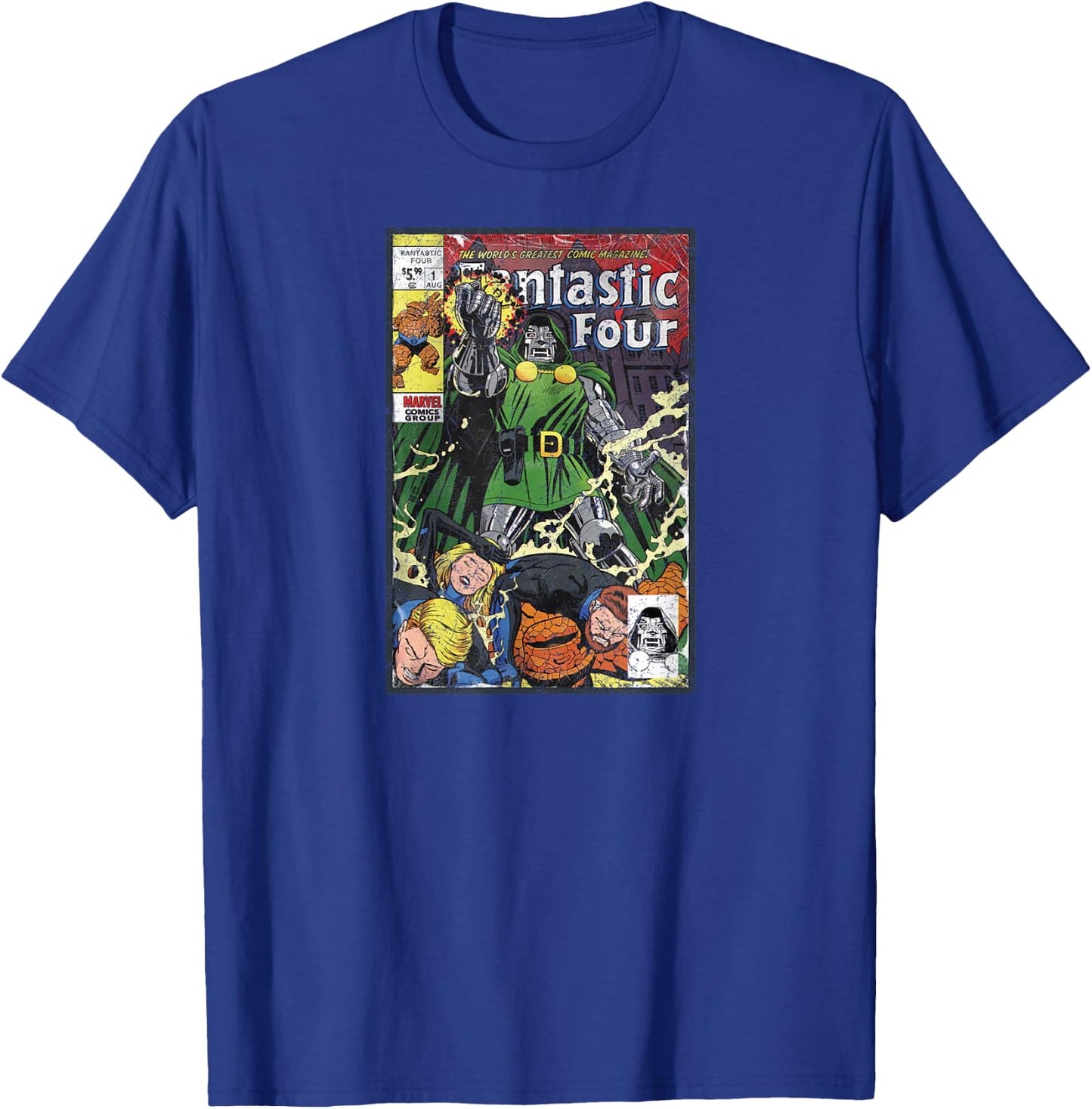 Marvel Fantastic Four Comic Cover T-Shirt - T-Shirt | Royal