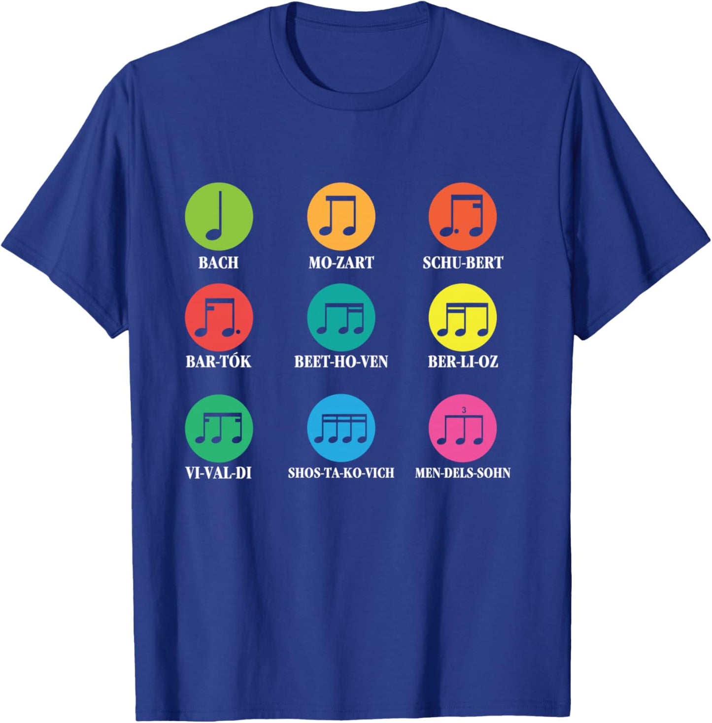Classical Composers Classical Music Sheet Music T-Shirt - T-Shirt | Royal