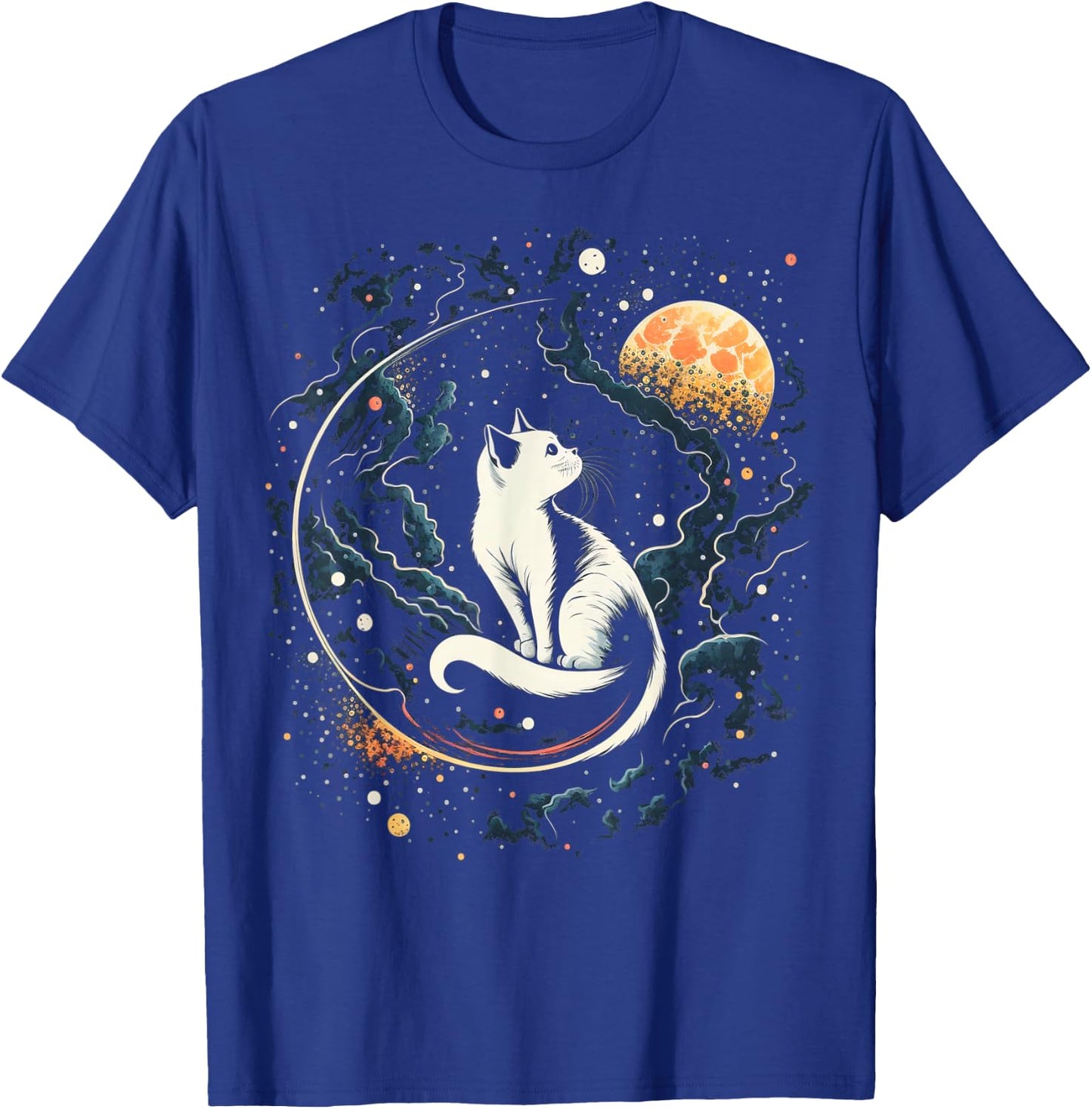 Astronaut Cat or Funny Space Cat on Galaxy Cat Lover T-Shirt - T-Shirt | Royal