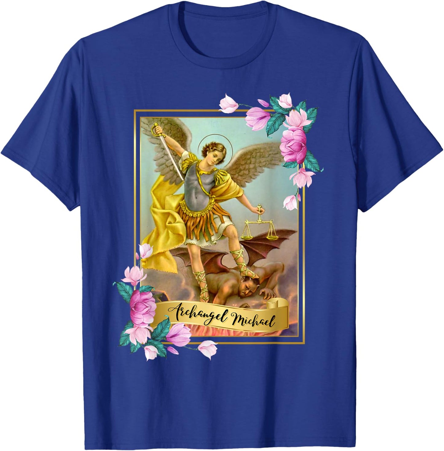 St Michael the Archangel - Protector Catholic Church Angel T-Shirt - T-Shirt | Royal