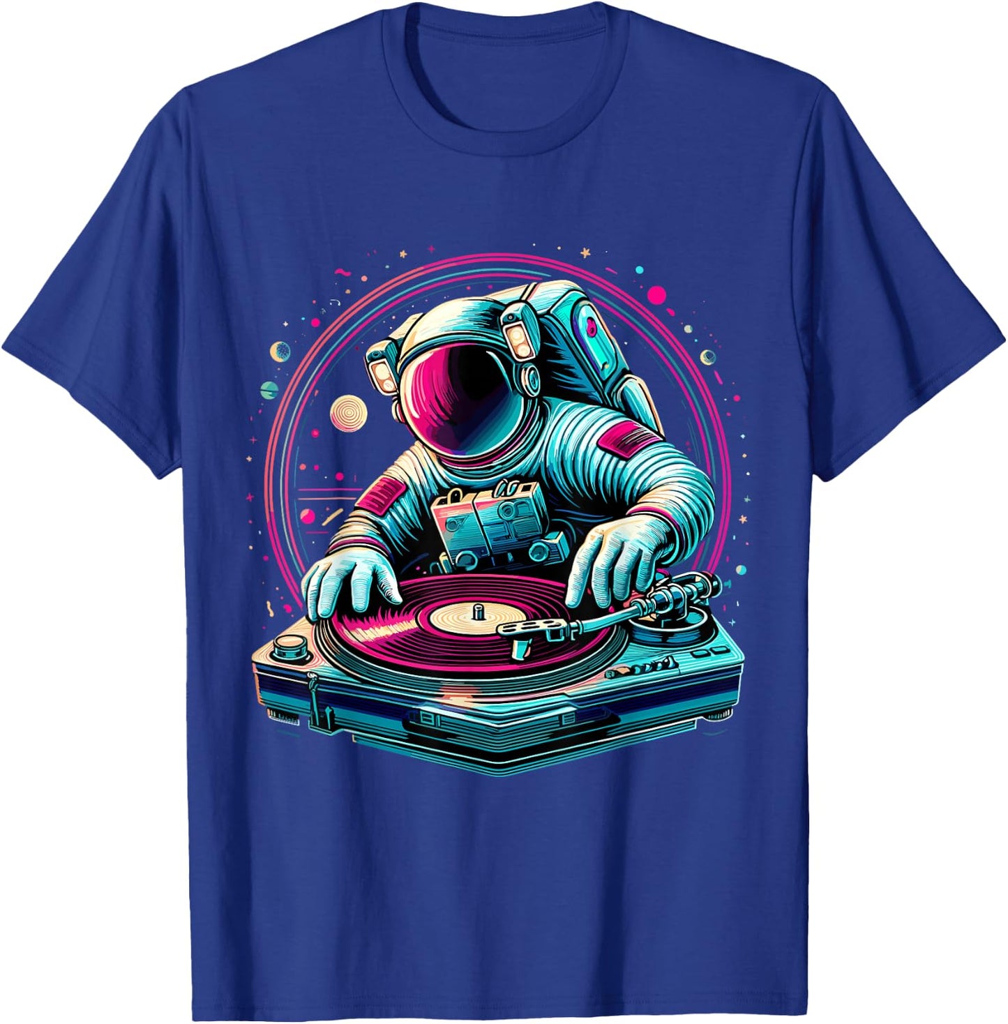 Astronaut Space DJ Planets DJing in Space T-Shirt - T-Shirt | Royal