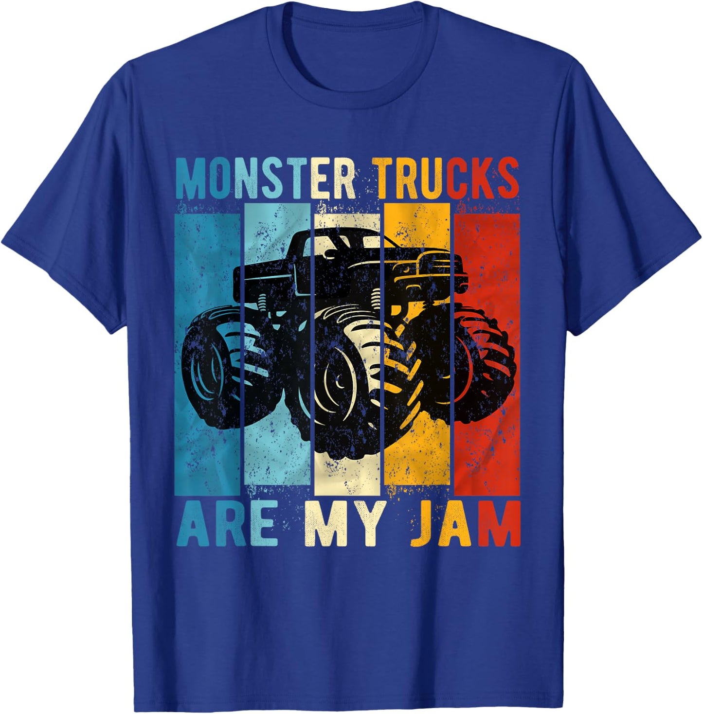 Monster Trucks Are My Jam Vintage Retro Monster Truck T-Shirt - T-Shirt | Royal