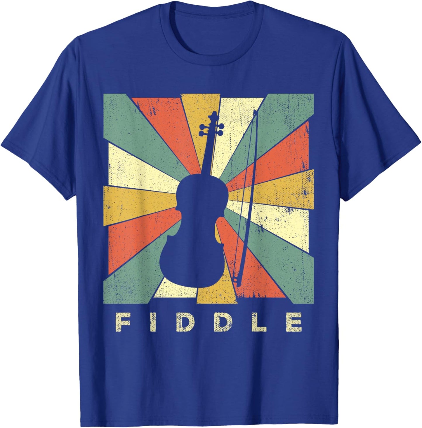 Vintage Fiddle Player Music Retro Gift T-Shirt - T-Shirt | Royal