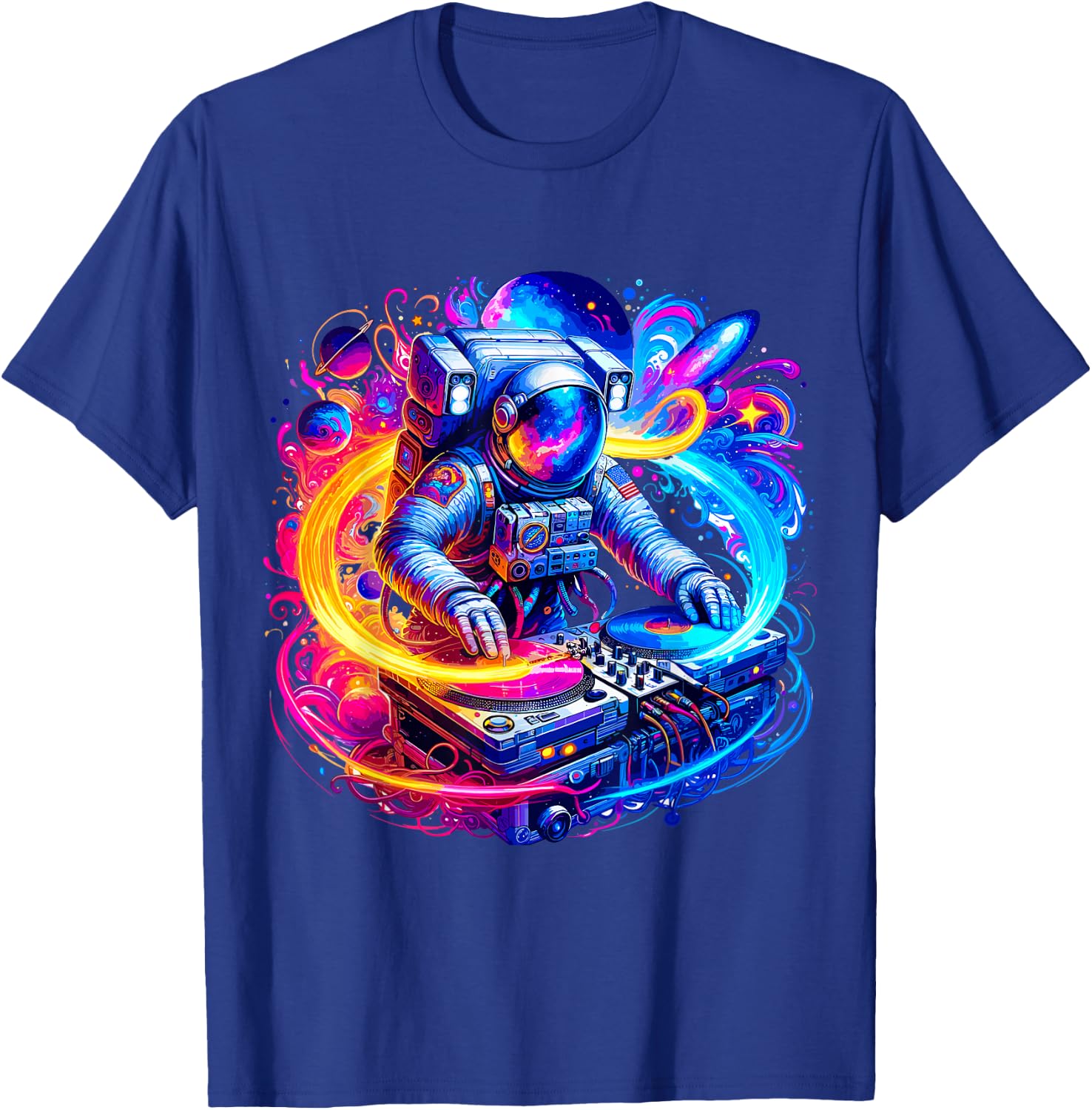 Astronaut DJ in Space Music EDM T-Shirt - T-Shirt | Royal
