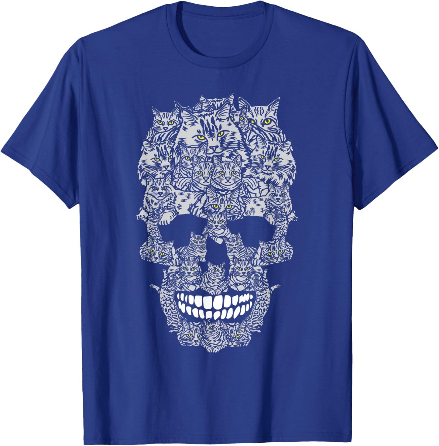 Happy Halloween Skeleton Cat Bones Kitty Trick Or Treat T-Shirt - T-Shirt | Royal