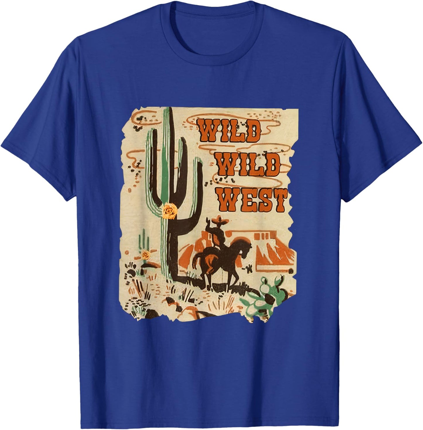 Wild Wild West Western Life Southwest Desert Vibes Cactus T-Shirt - T-Shirt | Royal