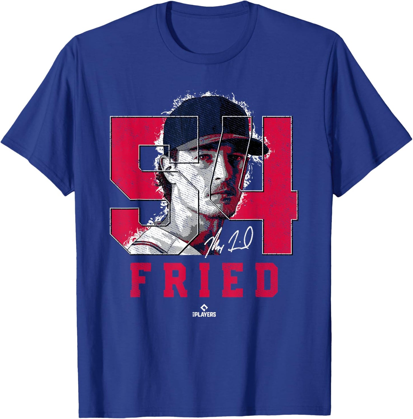 Max Fried Silhouette Maximus Atlanta MLBPA T-Shirt - T-Shirt | Royal