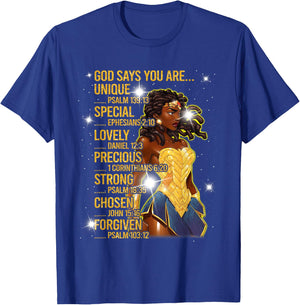 Wonder Black Woman, Black Strong Woman T-Shirt - T-Shirt | Royal