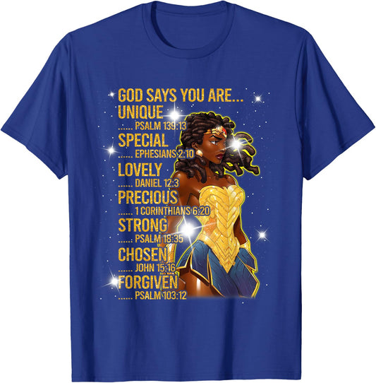 Wonder Black Woman, Black Strong Woman T-Shirt - T-Shirt | Royal